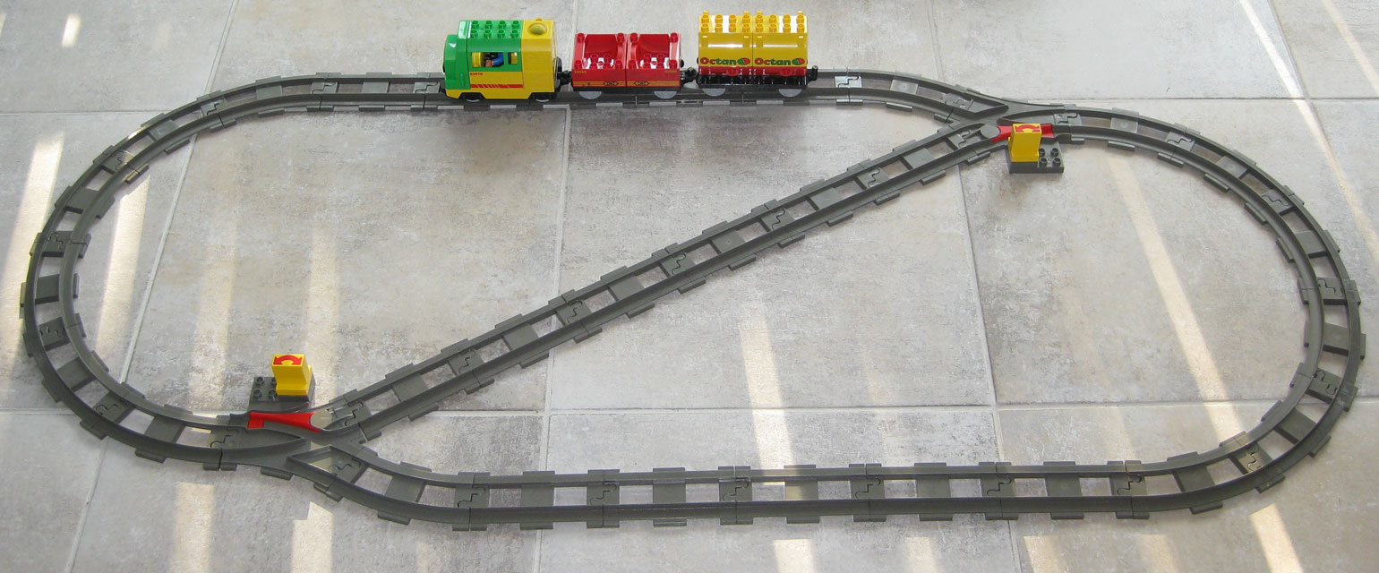 A toy train track
